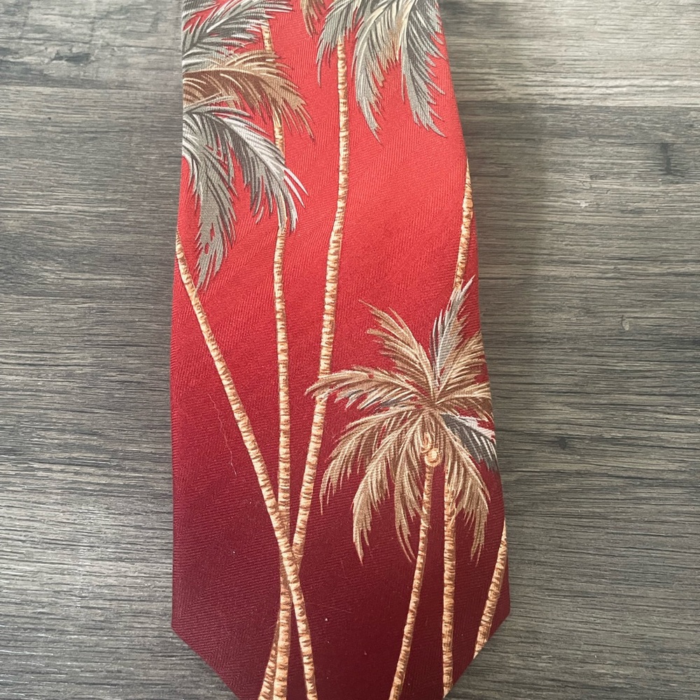 Tommy Bahama neck tie silk palm tree